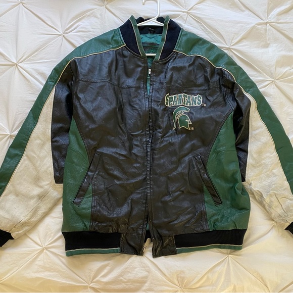 Michigan state msu varsity leather jacket - Picture 2 of 4
